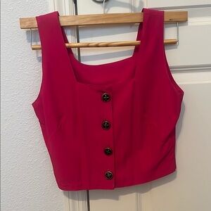 Vintage Charlotte Women's Fuchsia / Pink Button-Front Top